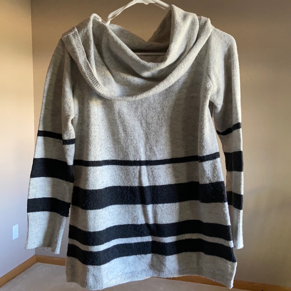 Loft grey striped sweater - petite Large